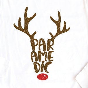 Reindeer Paramedic svg cut file Christmas xmas holiday emergency medical technician ambulance medic png dxf printable download