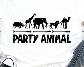 Party Animal svg cut file New Year 2024 birthday party funny beer wine alcohol dxf png cricut silhouette cutting digital file printable