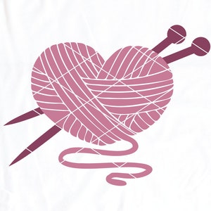 Knitting Love SVG & Clip Art knitting svg yarn svg yarn heart | Etsy