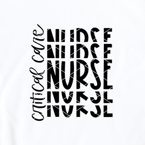 Critical Care Nurse svg & clip art RN APRN ICU intensive cardiac surgical trauma med surg care unit flight nurse stacked dxf png cut file