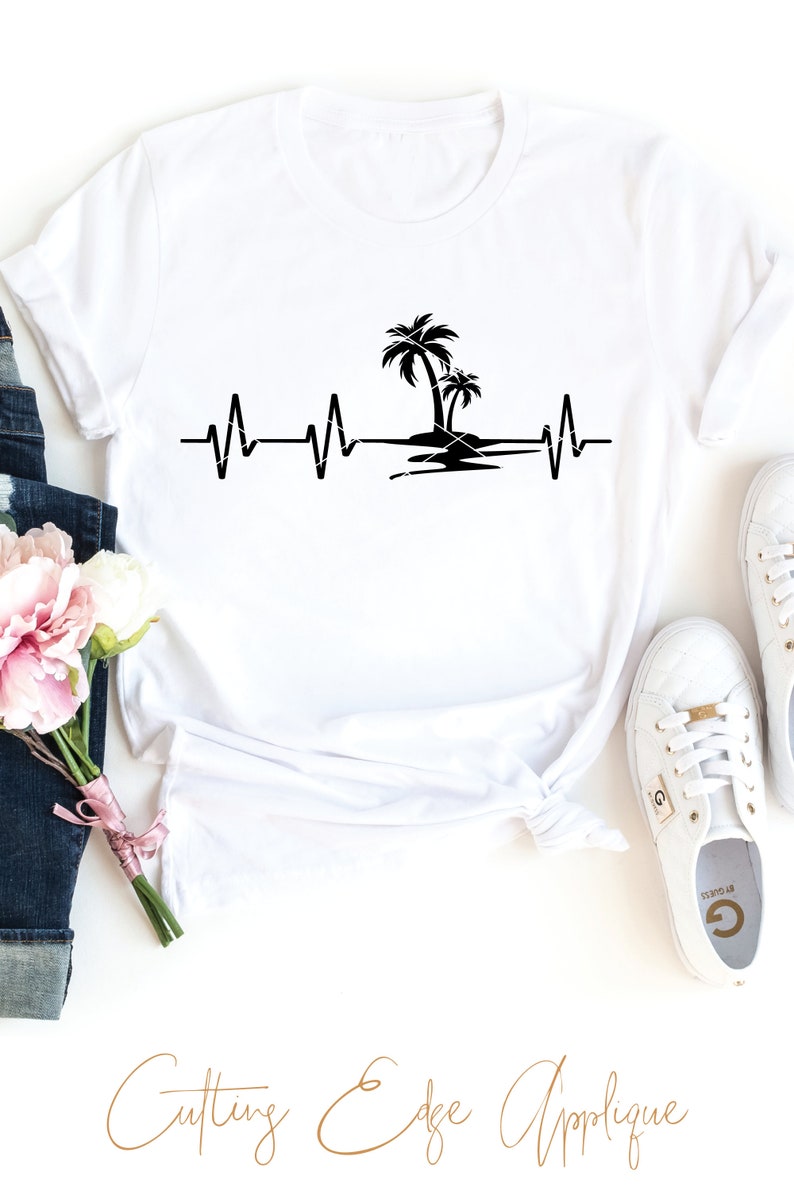 Download Beach Heartbeat svg family vacation shirt nurse palm trees ...
