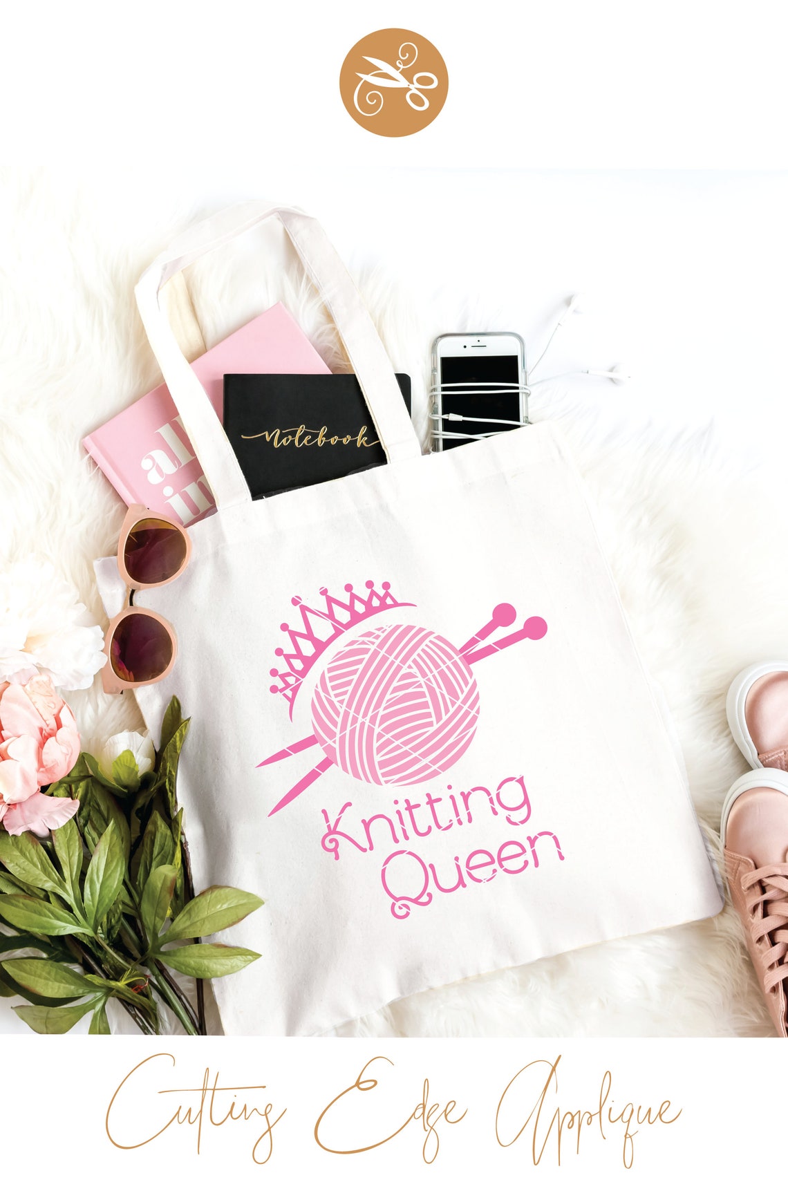 Knitting Queen SVG & Clip Art knitting svg yarn svg knit Etsy