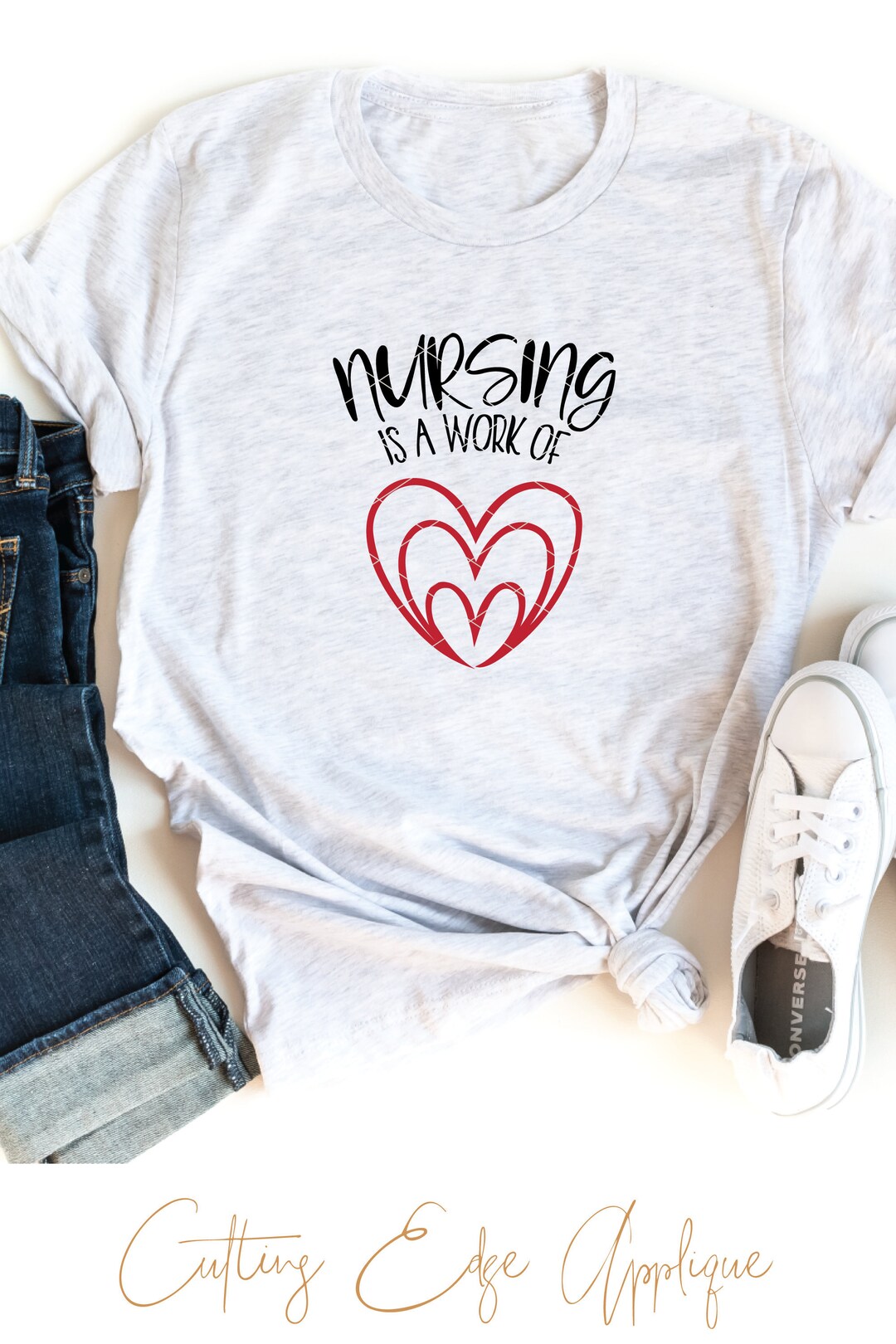 Nursing is A Work of Heart Svg Cut File LPN RN NP Cna Registered