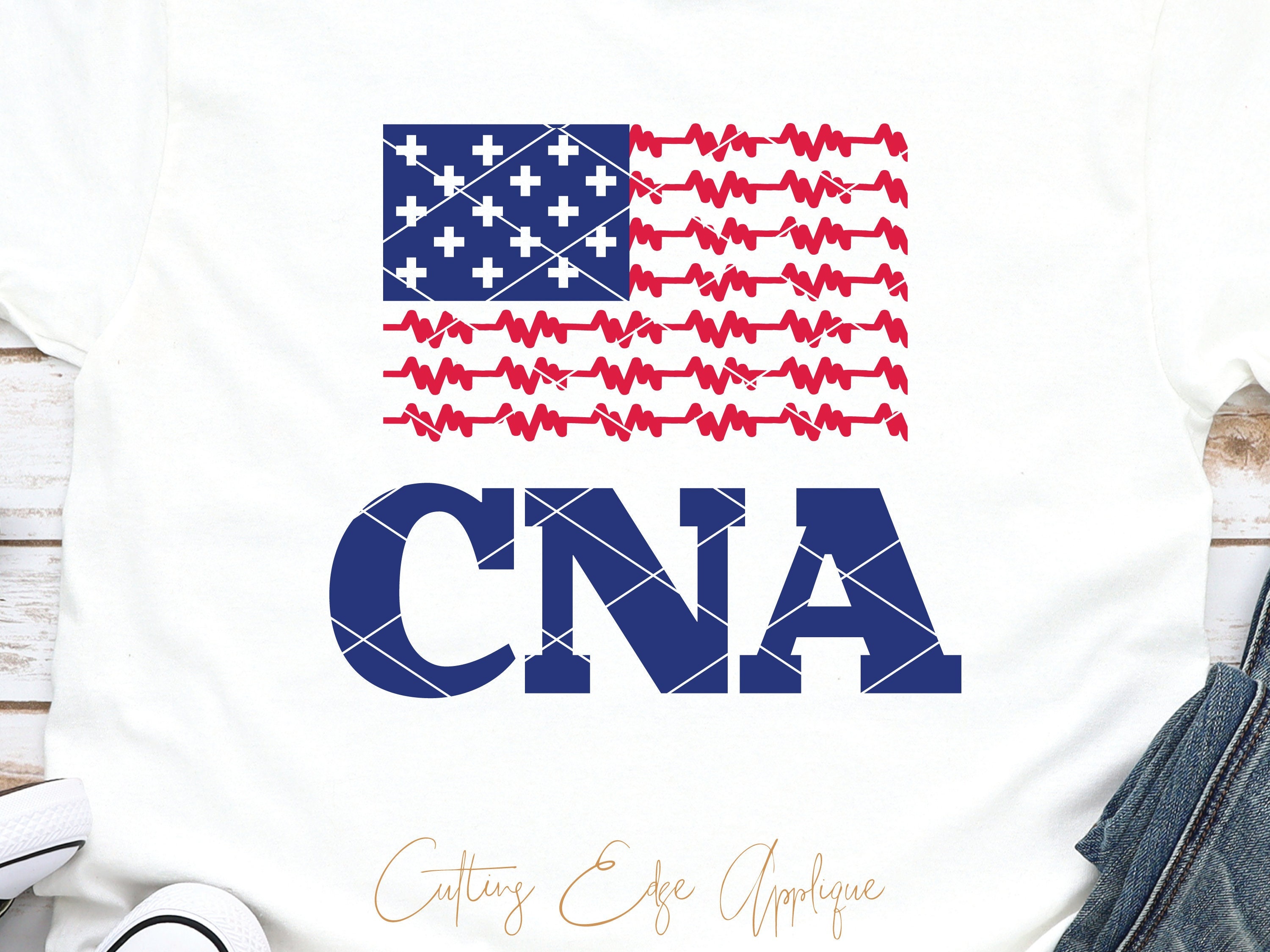 CNA USA Flag Svg Cut File Png Dxf 