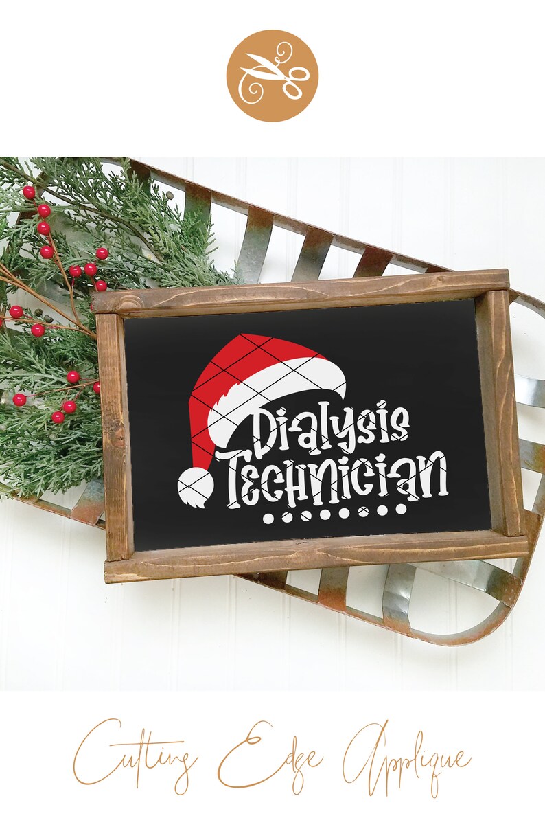 Christmas Dialysis Technician svg & clip art Santa Hat | Etsy