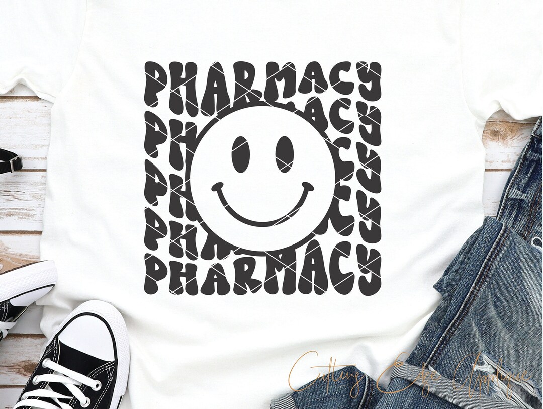 Retro Pharmacy Smiley Face Svg Cut File Pharmacist Pharmacy Etsy