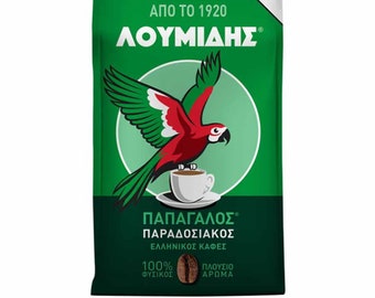 Combo de regalo: Café griego tradicional Loumidis, 2 paquetes de 194 gramos + 35 g de té griego de montaña / Café molido premium.