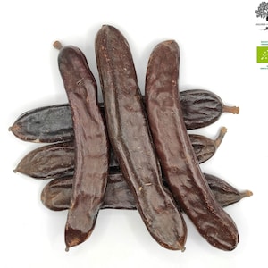 Whole Greek Certified Organic Carob Pods 85g(3 oz) - 1.95Kg(68.8 oz) Ceratonia Siliqua Harvest 2025 - Certificate Bio Code: GR-BIO-15