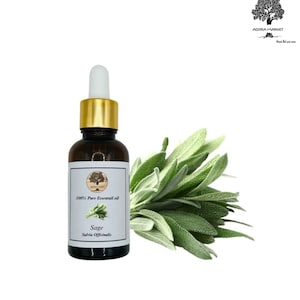 100% Pure Sage Essential Oil Therapeutic Grade Salvia Officinalis