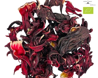 Premium Organic Dried Hibiscus Flowers Tea 25g(0.9 oz) - 1.95Kg(68.8 oz) hibiscus sabdariffa | USA DDP – No Import Fees
