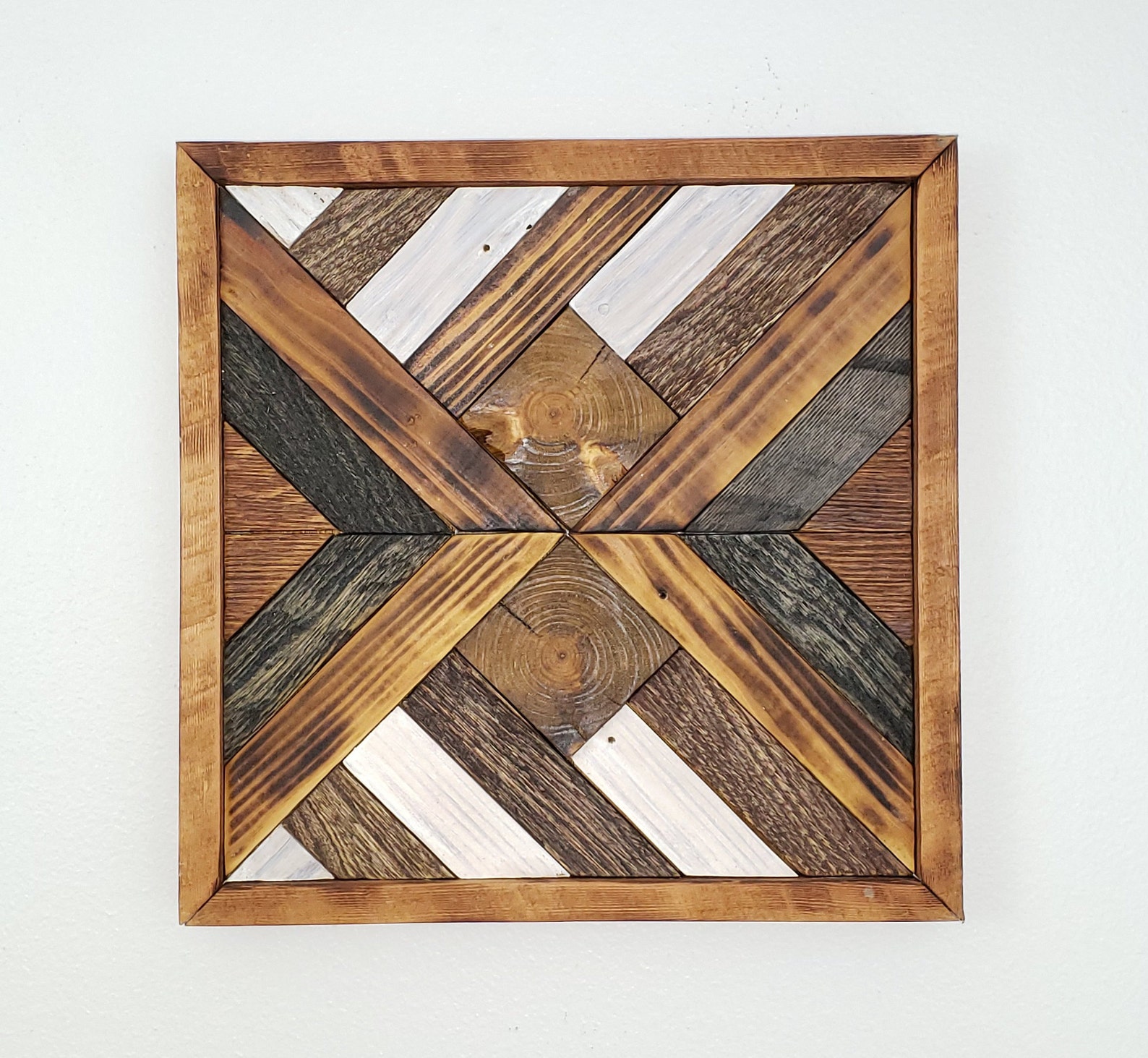 Reclaimed Wood Geometric Wall Art Etsy