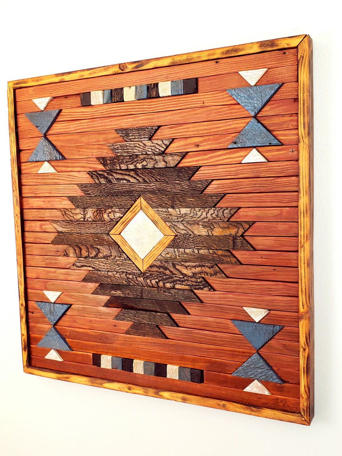 Southwest Style Reclaimed Wood Geometric Wall Art Etsy Italia