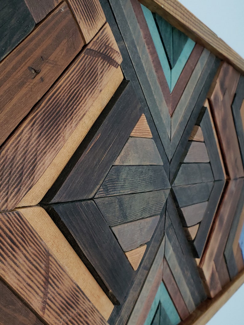 Reclaimed Wood Geometric Wall Art Etsy