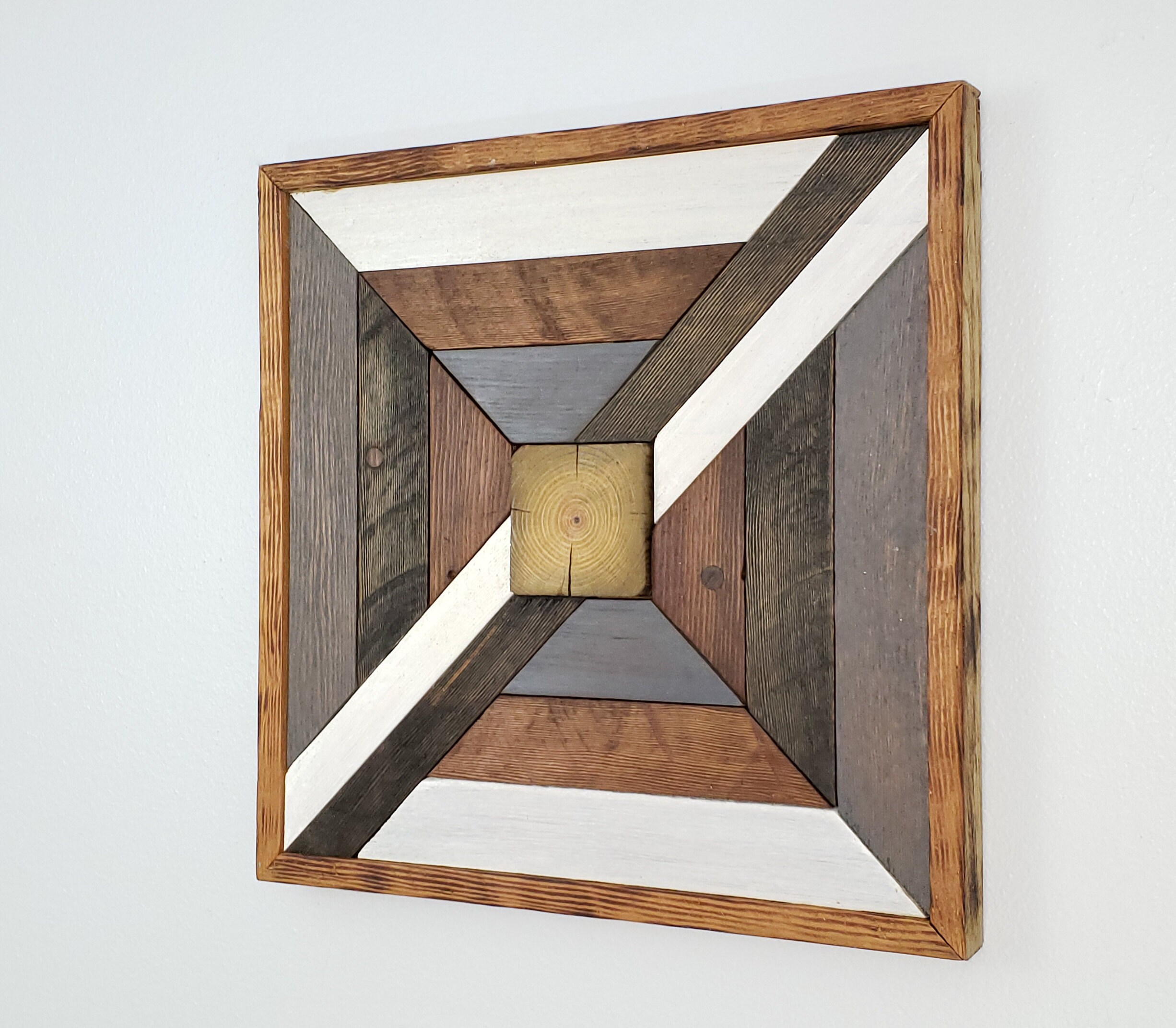 Reclaimed Wood Geometric Wall Art Etsy