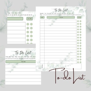 Minimalist To-Do List - Green Eucalyptus - Downloadable To Do List - Printable Checklist - Organization List - Digital To Do File