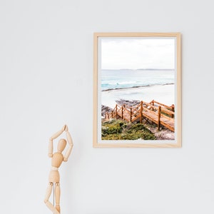 Staircase to the Ocean - Ocean Waves Bay Image - Sea Beach Ocean Photography - Downloadable Art - Smaller Print Sizes