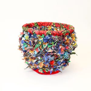 African Fabric Trash Can