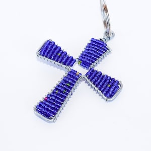 Beaded Cross Keychain