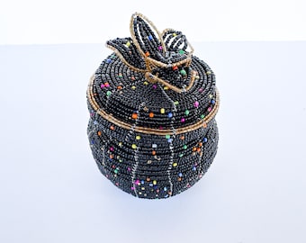Beaded Floral Container