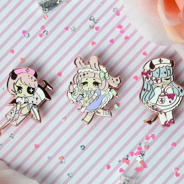 Kawaii 1.75" Menhera Nurse Enamel Pin