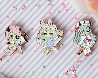 Kawaii 1.75" Menhera Nurse Enamel Pin