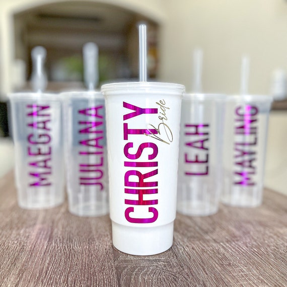 Custom Cups, Custom Plastic Cups, Personalized Cups With Lids, Cheap Cups  Bachelorette, Custom Birthday Cups, Cups With Lids Straw 