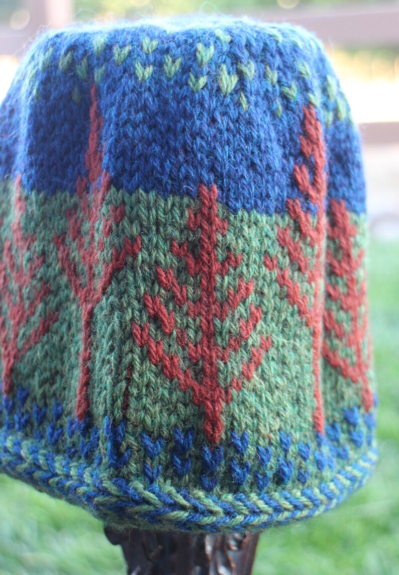 Fall evergreen tree wool hat