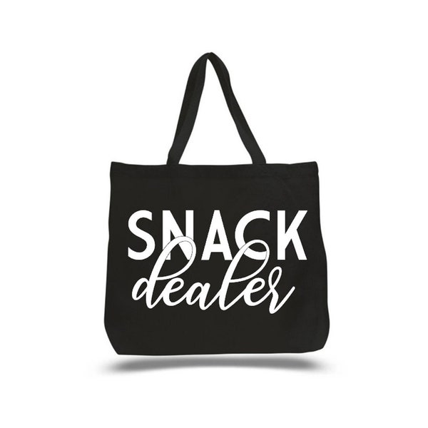 Re-Useable Shopping Bag - "Snack Dealer" - 2 Sizes/Colors - Funny Grocery Sack