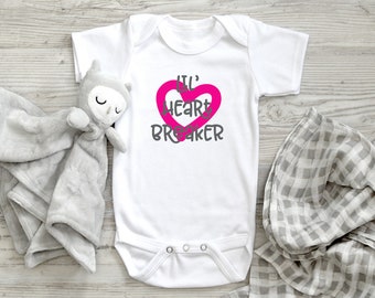 Baby Bodysuit (100% Cotton) - "Lil Heart Breaker"