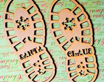 Santa Footprint Stencils - Christmas Decoration - Draftboard or Cardstock Option Available!