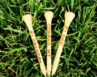 Custom Engraved Bamboo Golf Tees
