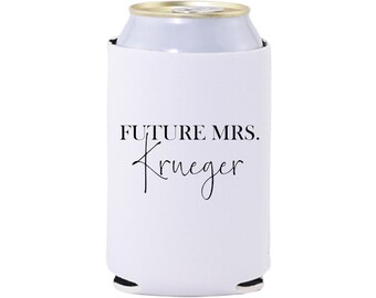 Skinny & Standard Neoprene Can Coolers - Personalized Future Mrs. - Engagement