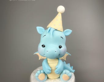 Baby Drachen Fondant Cake Topper Dekoration, lustige Kuchen Dekoration, Geschenk für Jungen