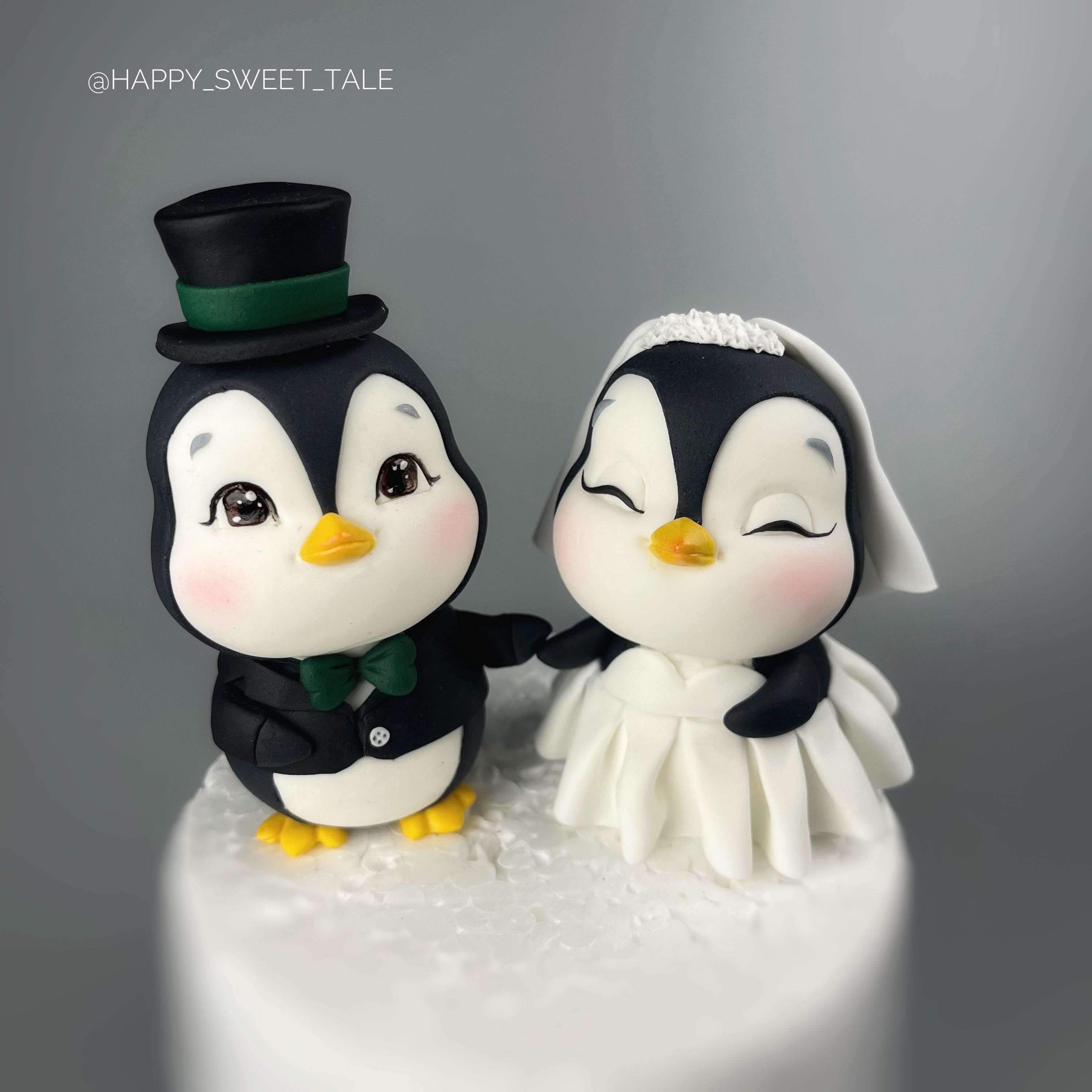Penguin Wedding Cake Topper - Etsy, image size:3000x3000