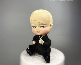 Handmade fondant baby boy cake topper, Sugar paste boy, Fondant cake topper boy, Baby shower, Baby birthday cake decorations, baby for cake