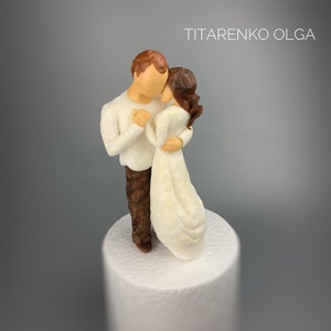 Wedding cake topper, Cake topper for newlyweds, Personalized gift,Wedding gift,Fondant cake topper,Wedding cake decoration,fondant newlyweds