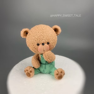 Fondant teddy bear Teddybear Fondant cake topper Cake decorations Teddybear figurine for cake Teddybear baby shower cake First birthday