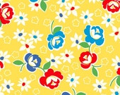 SUGARCUBE ROSES YELLOW Feedsack Print By Whistler Studios Windham Fabrics - 100 Cotton Quilting Fabric 52734-2