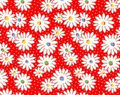 SUGARCUBE DAISY DOTS Red Feedsack Print By Whistler Studios Windham Fabrics - 100 Cotton Quilting Fabric 52735-1
