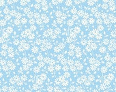 SUGARCUBE DITSY DAISY Light Blue Feedsack Print By Whistler Studios Windham Fabrics - 100 Cotton Quilting Fabric 52739-7