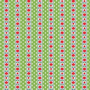 SUGARCUBE, WALLFLOWERS, tela a rayas, verde, estampado de sacos de forraje, de Whistler Studios, Windham Fabrics, tela para acolchado 100 % algodón, n.º 52737-5