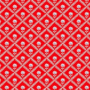 AZÚCAR, CELOSÍA DE FLORES, Rojo, Estampado de saco de forraje, de Whistler Studios, Windham Fabrics, Tela para acolchado 100 % algodón, n.° 52736-1