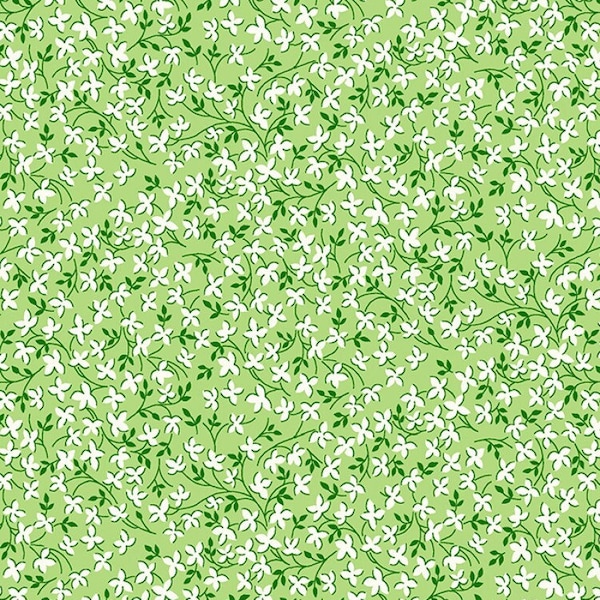 WILD FLOUR Climbing Ivy Green Feed Sack Print By Whistler Studios  Windham Fabrics - 100% Cotton Quilting Fabric # 53497-3