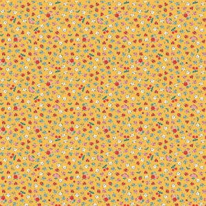 Home Sweet Home, Bitty Blossoms, Yellow, by Elea Lutz, Poppie Cotton, 100% Cotton Quilting Fabric