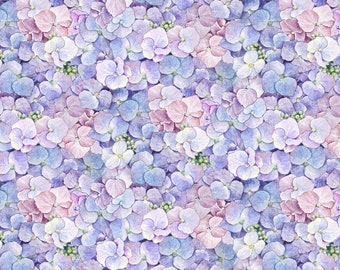 Fancy Tea, Lavender Petals, Hydrangea, Carol Wilson Fine Arts, Elizabeth’s Studio, 100% Cotton Fabric