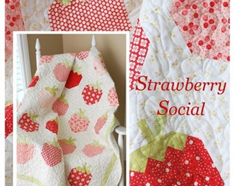 STRAWBERRY SOCIAL Quilt Pattern (53” x 66-1/4”) Designed by Margot Languedoc of The Pattern Basket TPB-1316