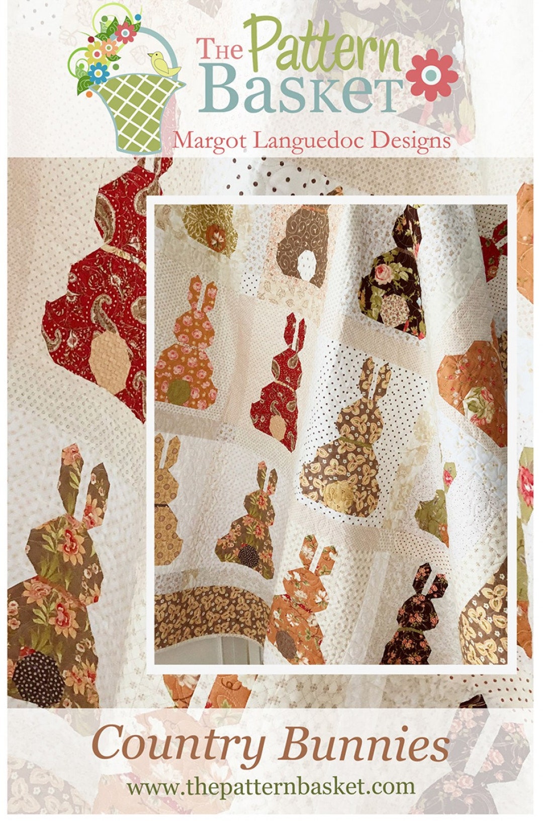 COUNTRY BUNNIES Quilt Pattern Designed by Margot Languedoc of Etsy