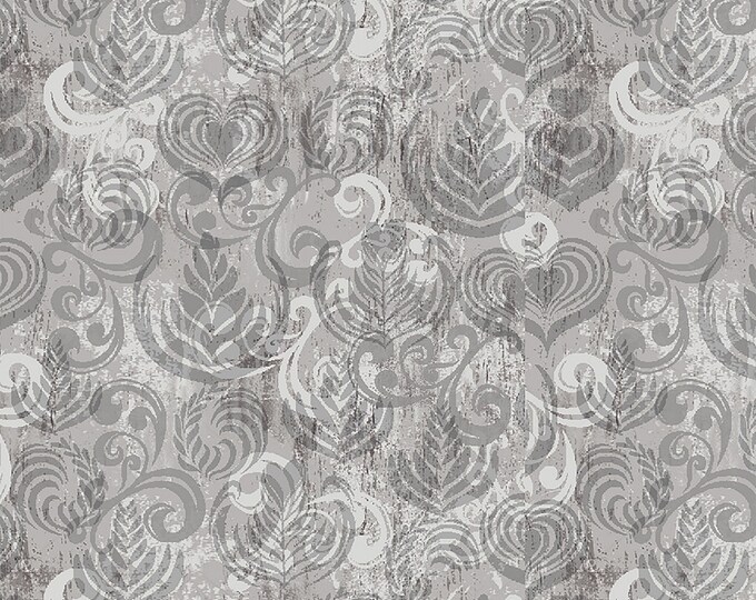 Perk Cloth PERK ME UP, Love Coffee, Foam Shapes, Grey, Timeless Treasures, 100% ...