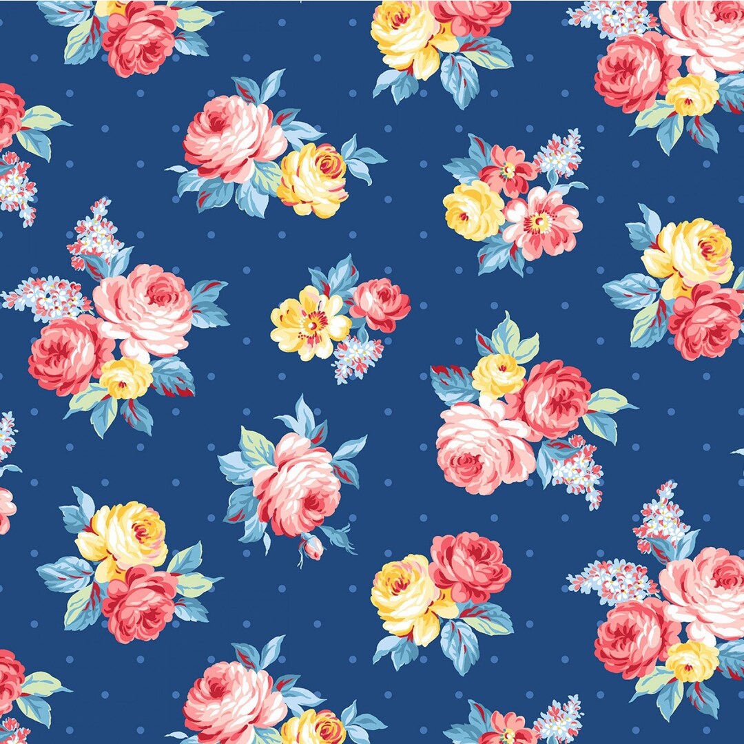 COUNTRY COTTAGE - Blue Local Blooms - Michael Miller - 100% Cotton ...