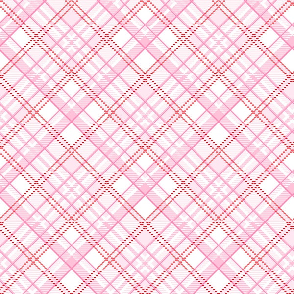 Gnomie Love, Pink BIAS PLAID, Hugs Kisses XO, Valentines Fabric By Shelly Comiskey, Henry Glass, 100% Cotton Fabric, 9786-022